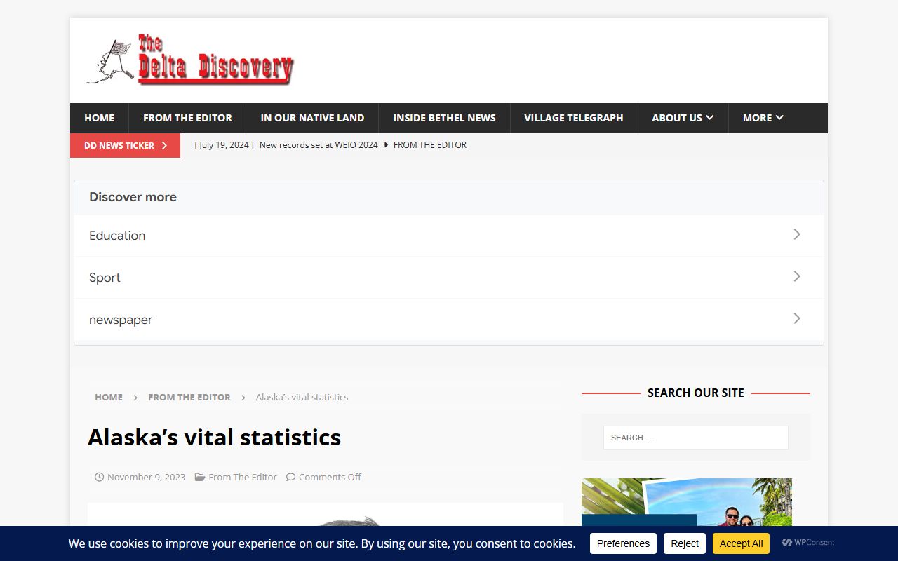 Alaska vital statistics annual report data for Bethel Census Area deaths and births
