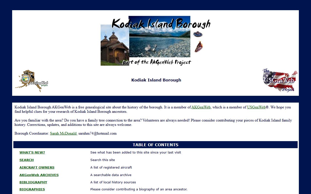 Kodiak Island Borough genealogy resources and death records collections